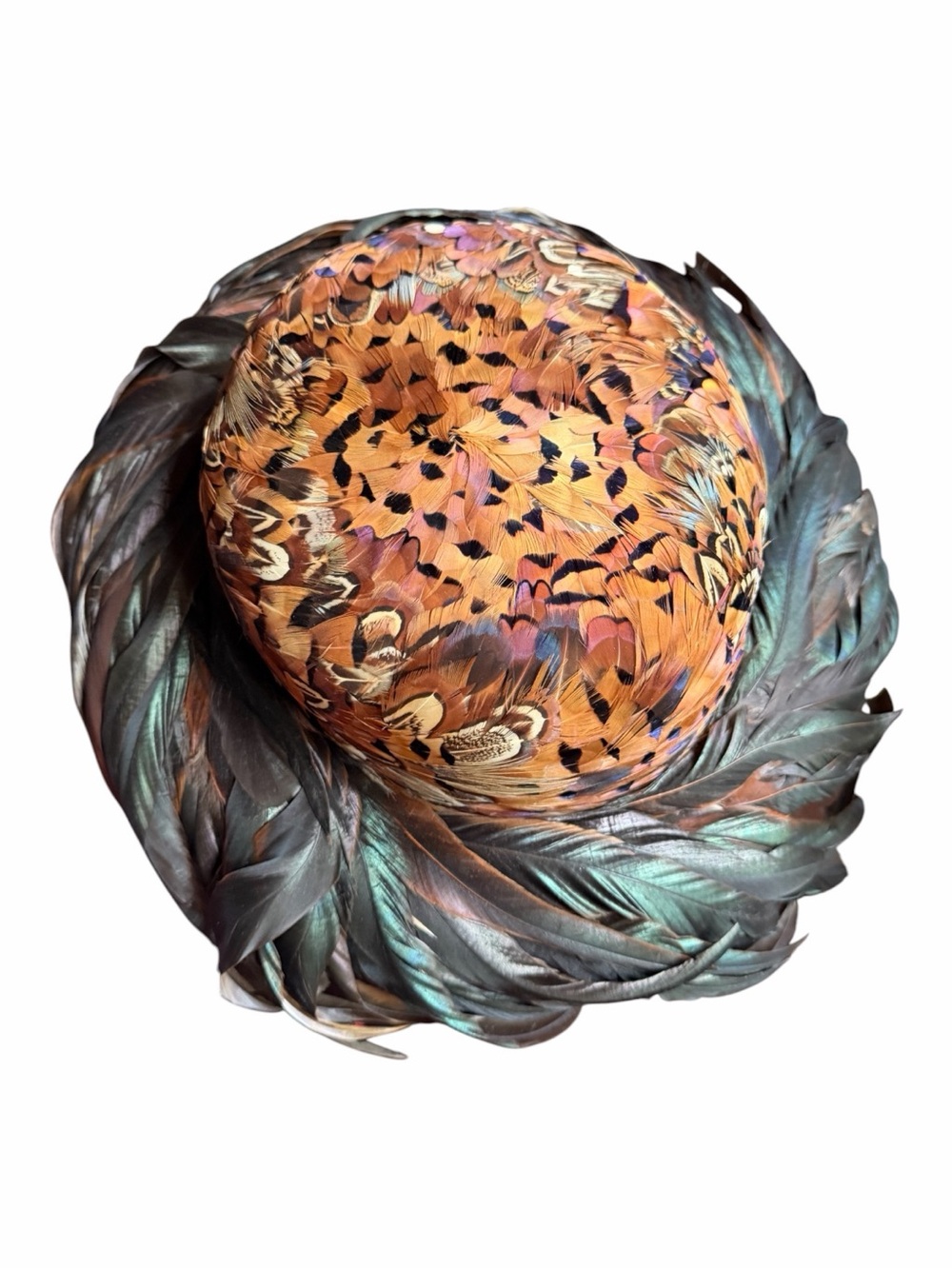 Late 50s/60s Mitzi Lorenz “An Original Mitzi Creation” Pheasant Plumage Cocktail - Picture 4 of 6